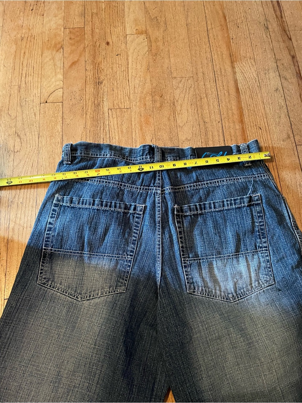 WOLF Men's Faded Blue Denim Shorts - Picture 4 of 4